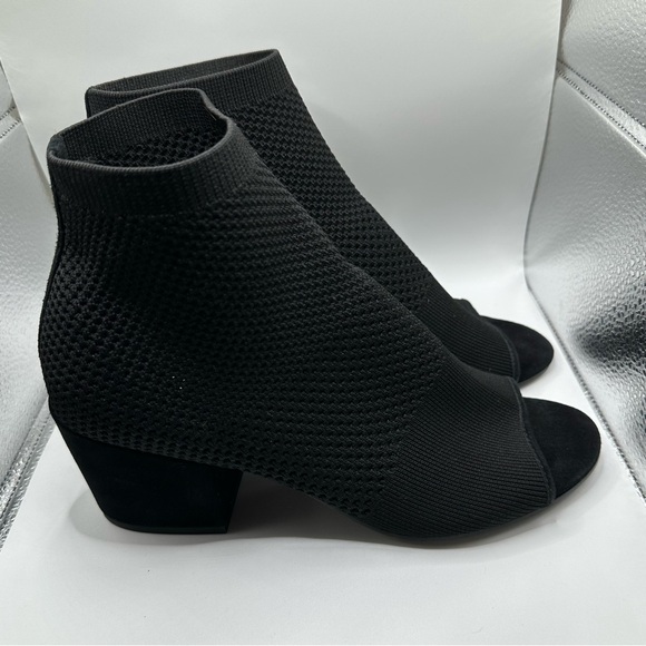 Eileen Fisher sz8.5 Croft open toe Mesh Knit Black Sandal Shoes Summer Elegant - Picture 7 of 15